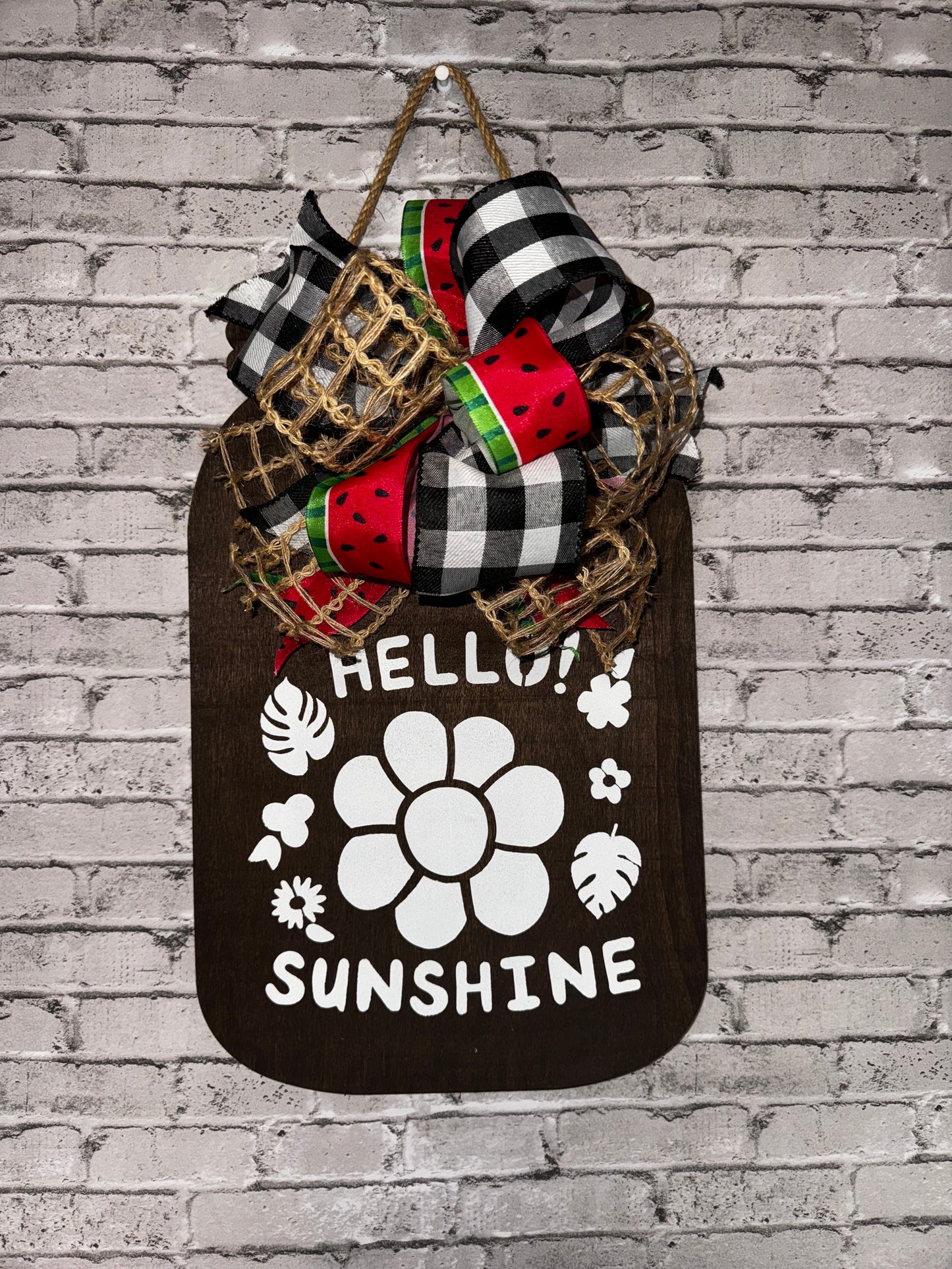 HELLO SUNSHINE WOODEN DOOR HANGER
