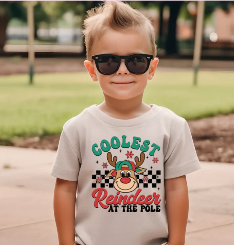 COOLEST REINDEER BOY KIDS T-SHIRT