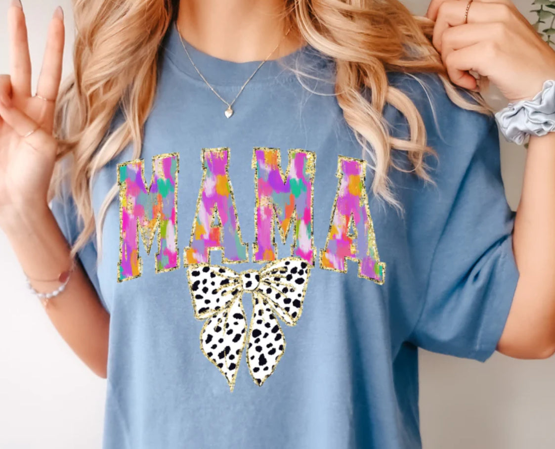 MAMA VARSITY WATERCOLOR T-SHIRT