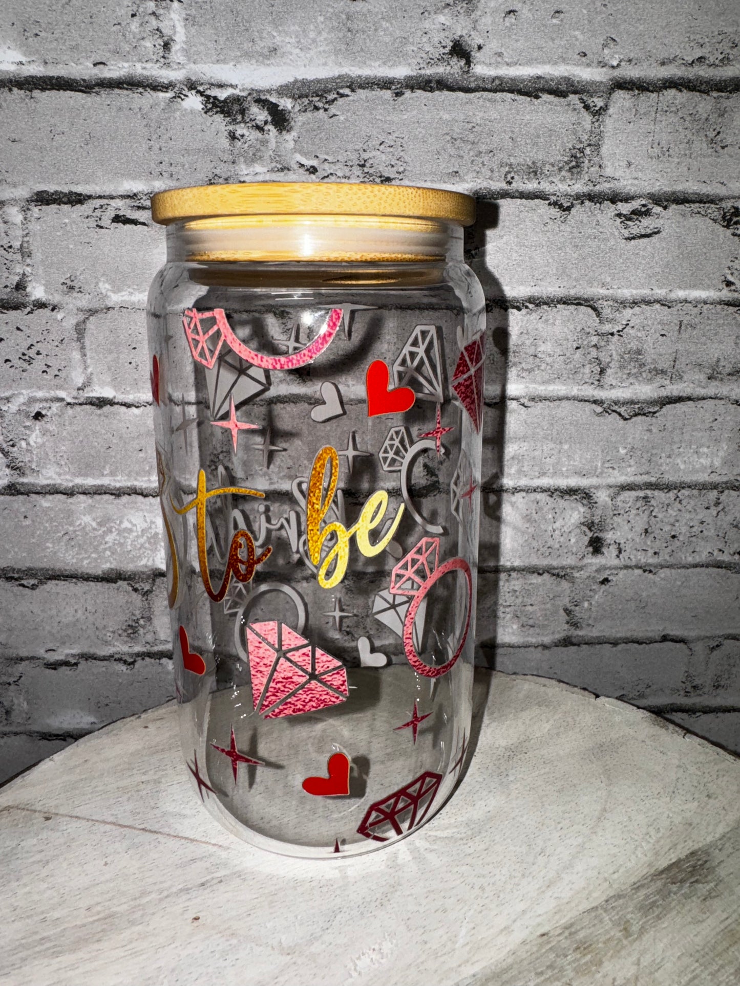 16 OZ BRIDE TO BE GLASS CUP