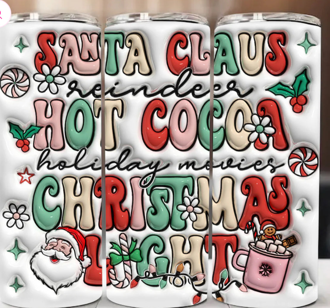 20 OZ 3-D SANTA CLAUS TUMBLER