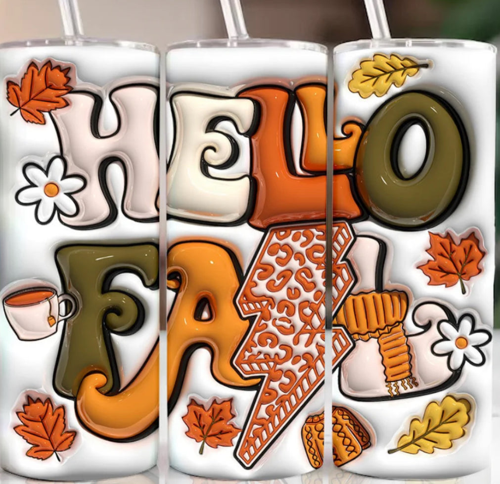 20 OZ 3-D HELLO FALL TUMBLER