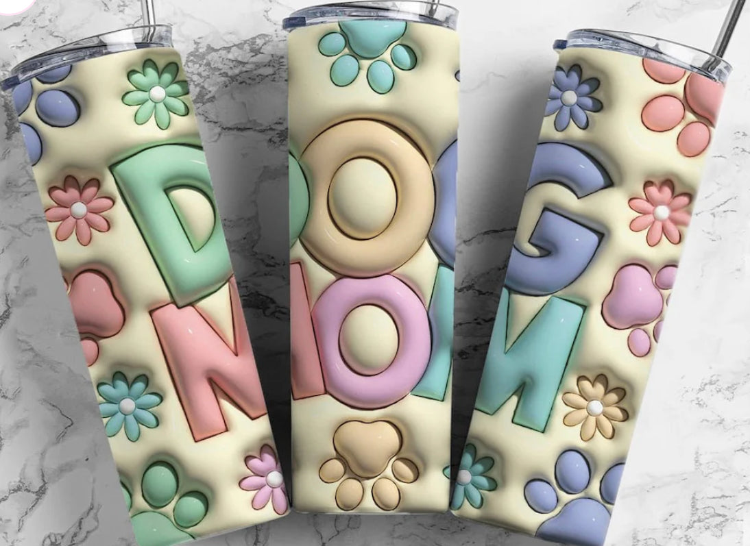 20 OZ 3-D DOG MOM TUMBLER