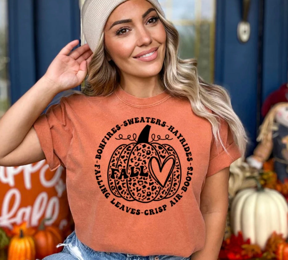 FALL CHEETAH PUMPKIN T-SHIRT