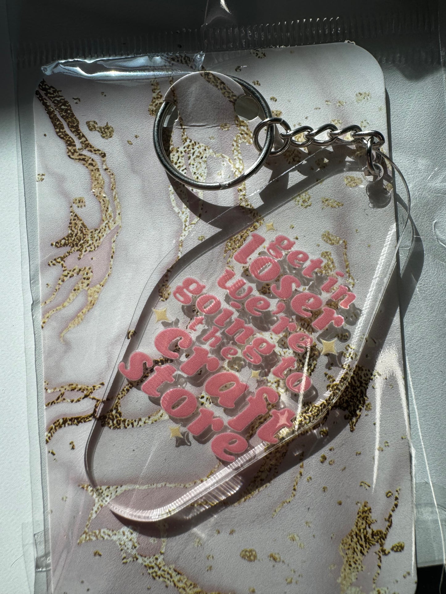 GET IN LOSER WERE GOING TO THE CRAFT STORE KEYCHAIN