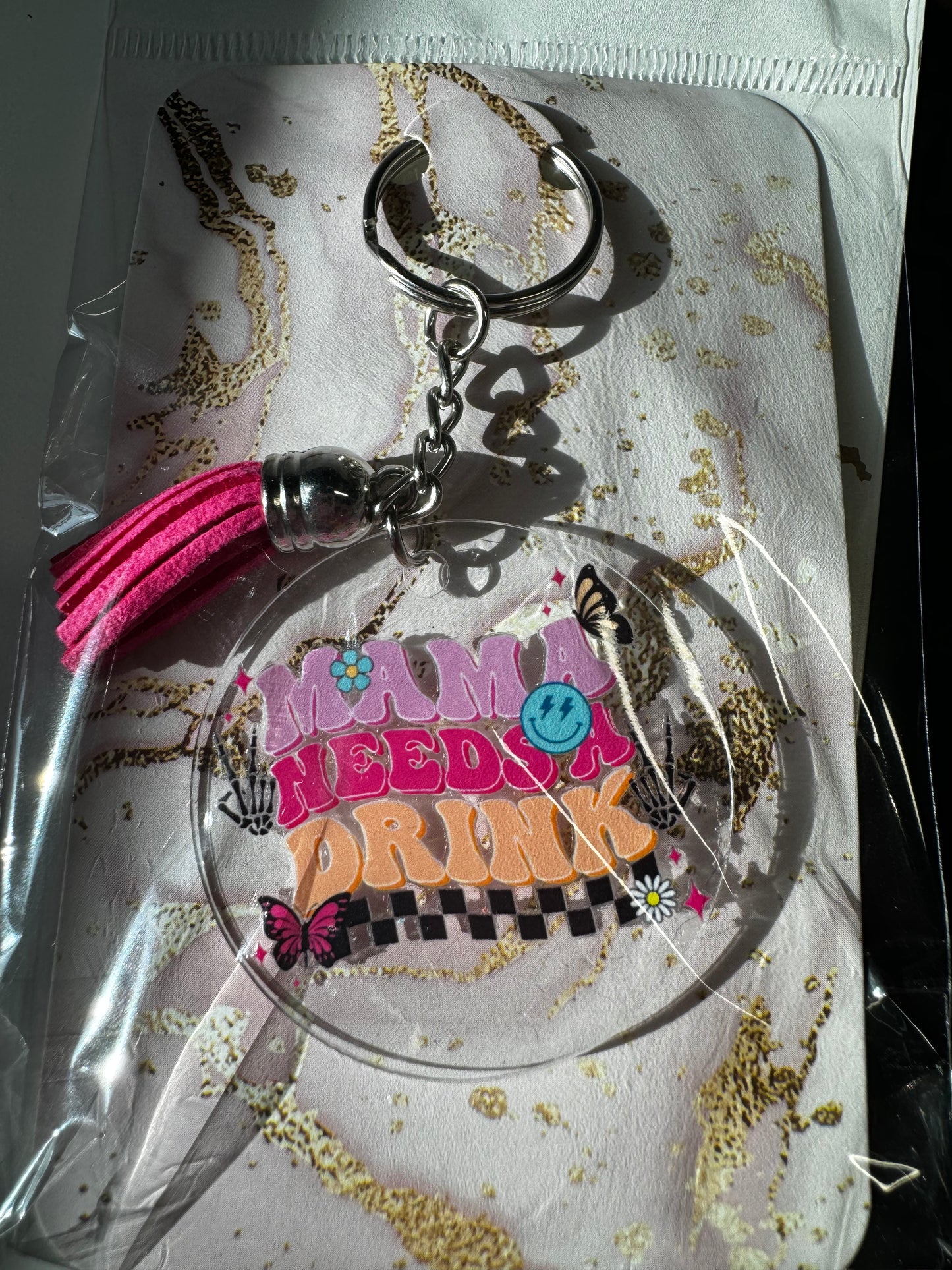 MAMA NEEDS A DRINK KEYCHAIN