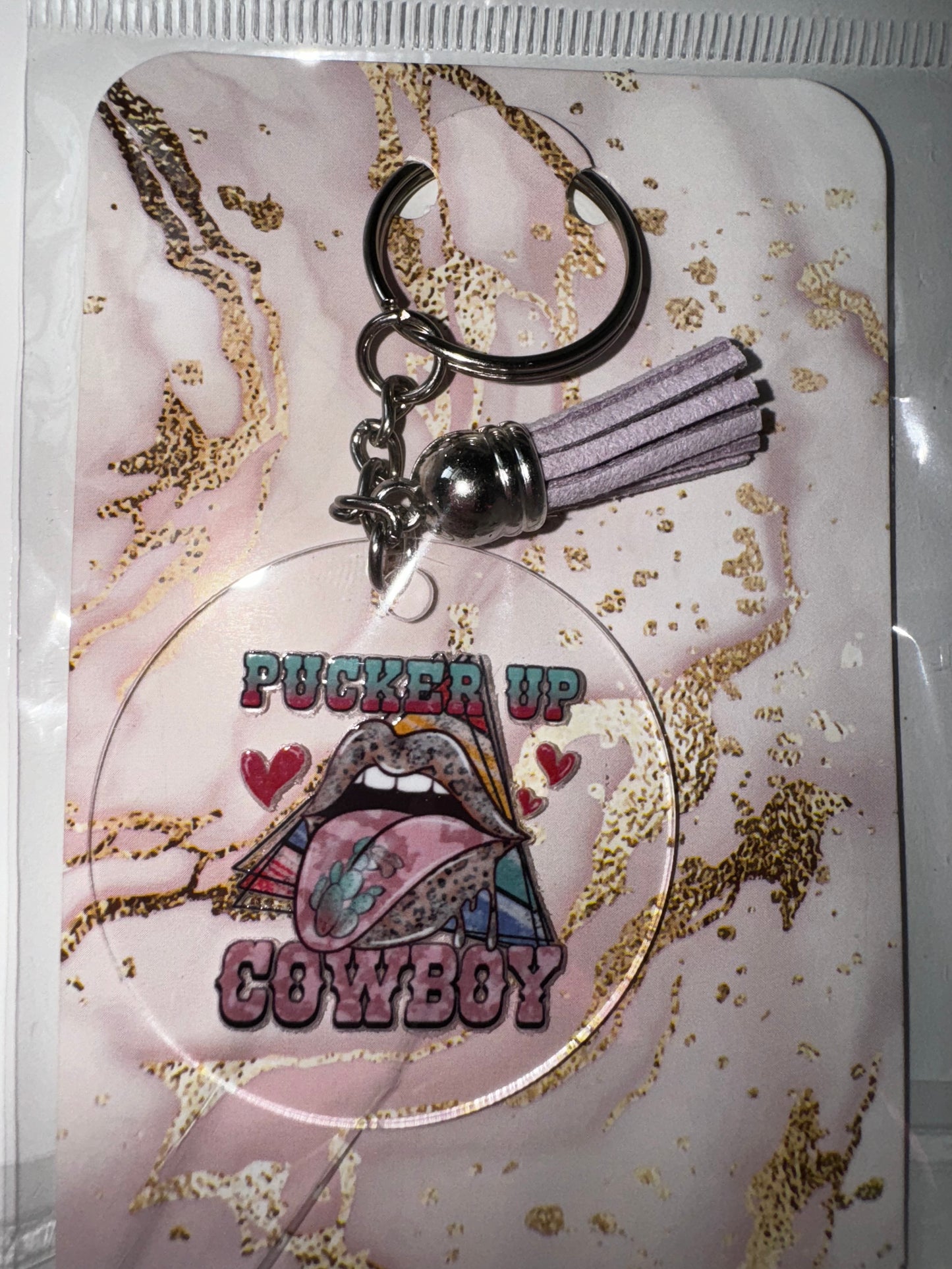 PUCKER UP COWBOY KEYCHAIN