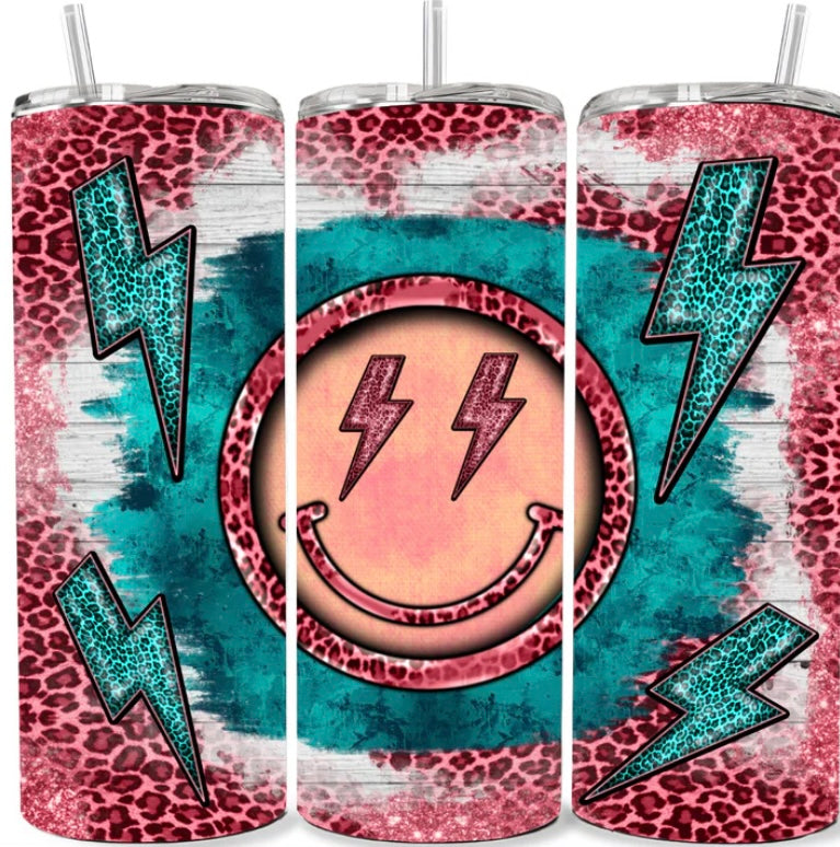 20 OZ CHEETAH SMILEY TUMBLER