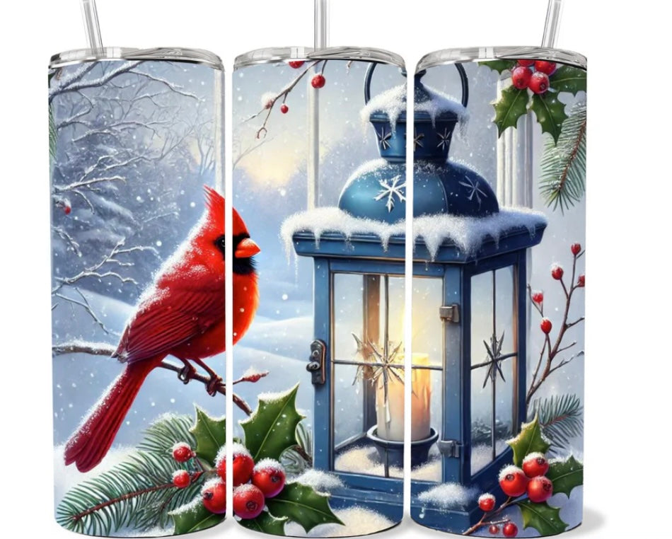 20 OZ SNOWY CARDINAL CHRISTMAS TUMBLER