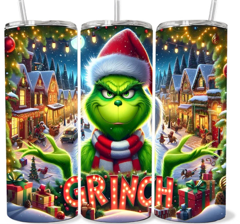 20 OZ GREEN MAN CHRISTMAS TUMBLER