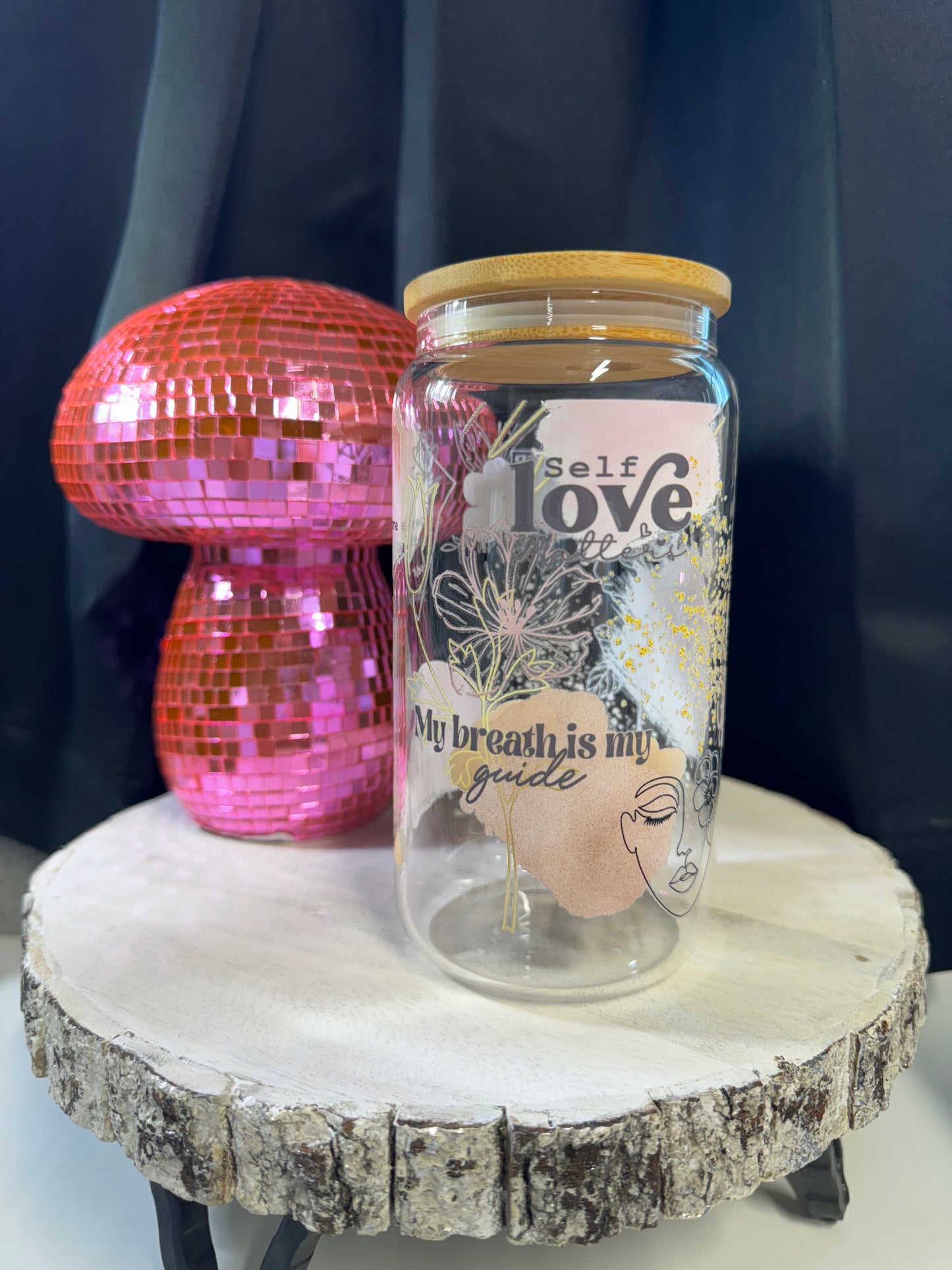 16 OZ SELF LOVE GLASS CUP