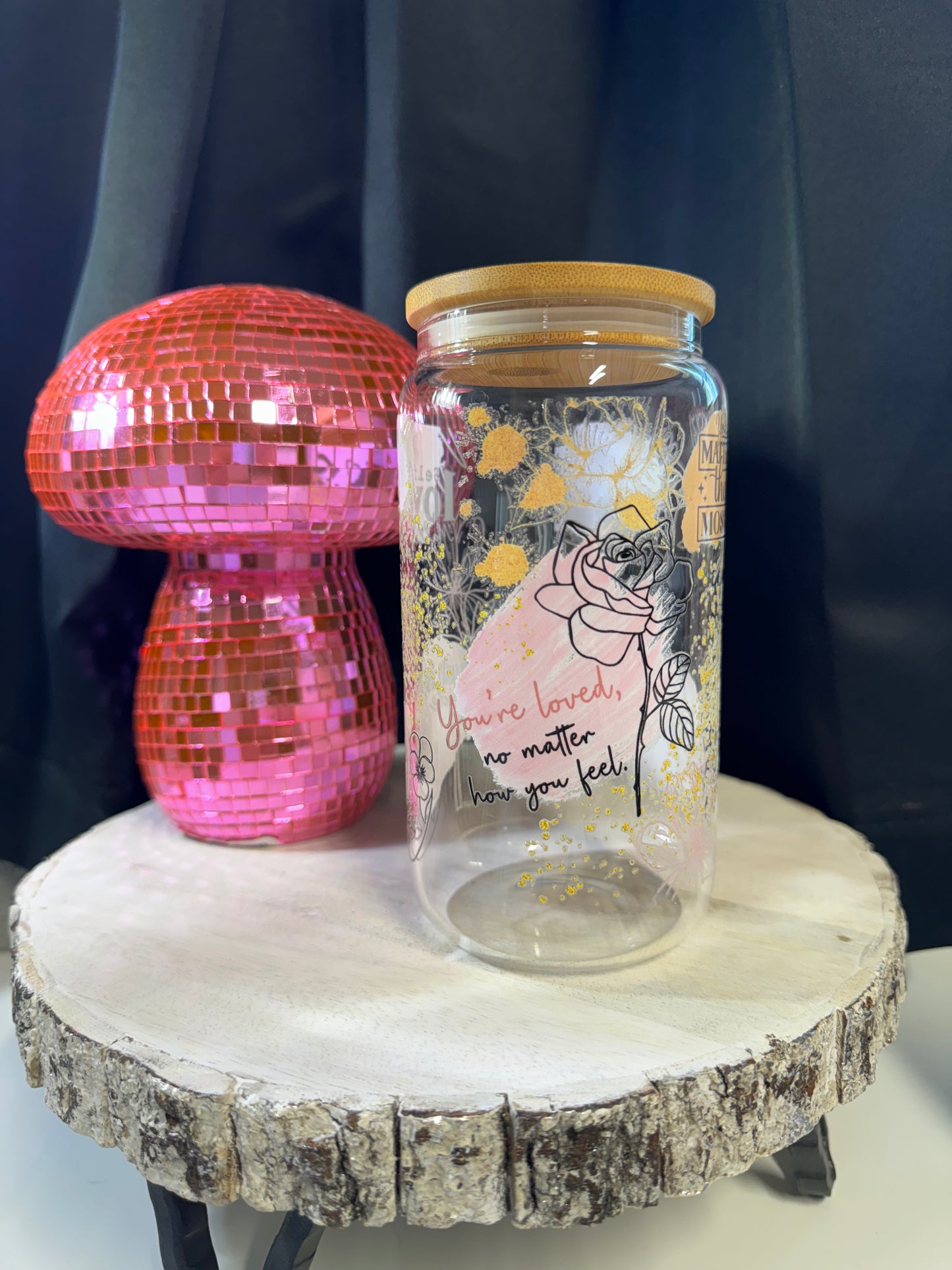 16 OZ SELF LOVE GLASS CUP