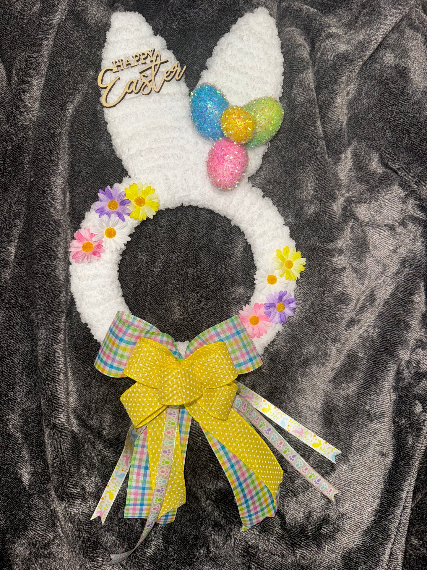 WHITE NEON BUNNY WREATH