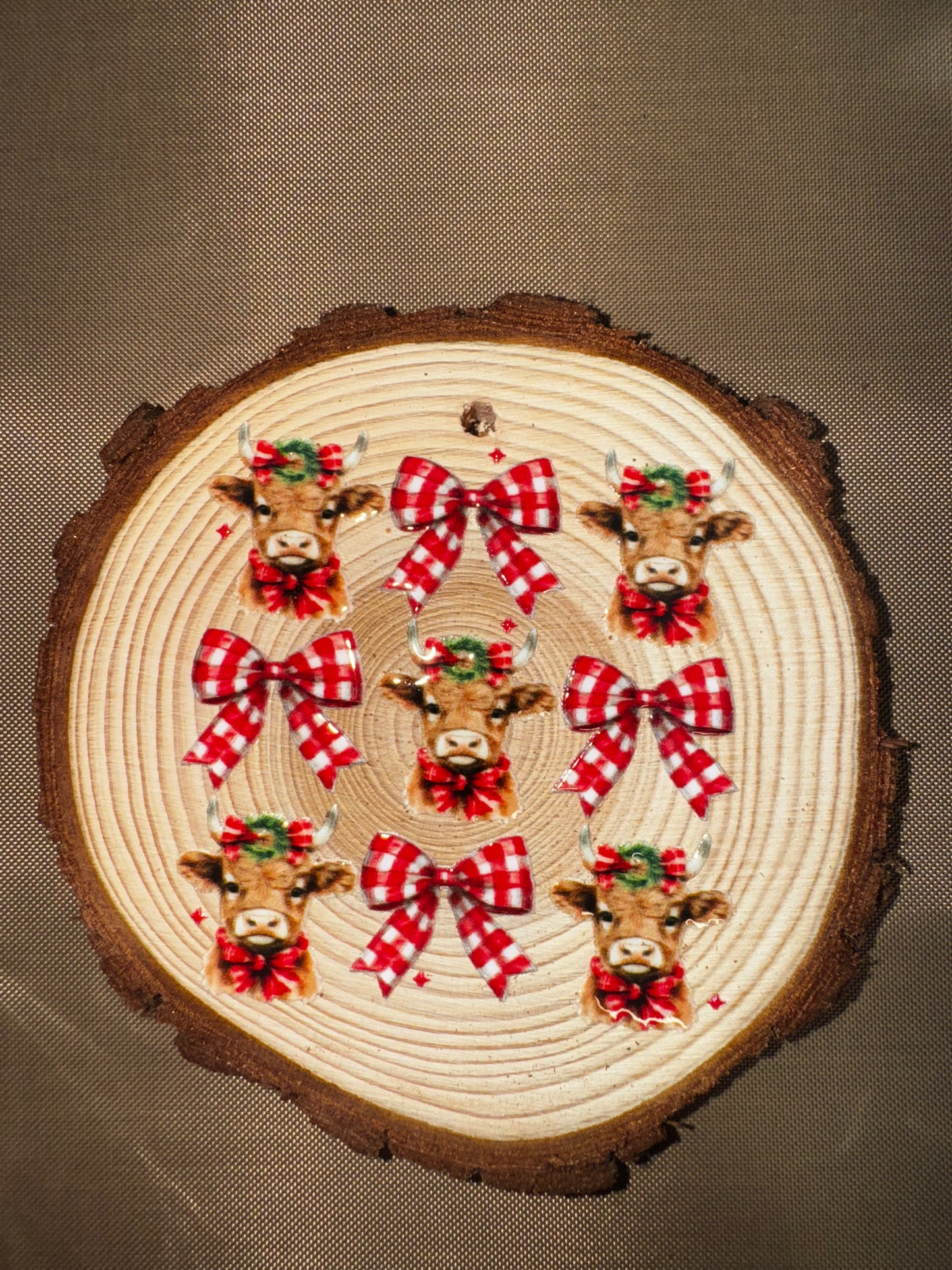 CHECKERED COW ORNAMENT