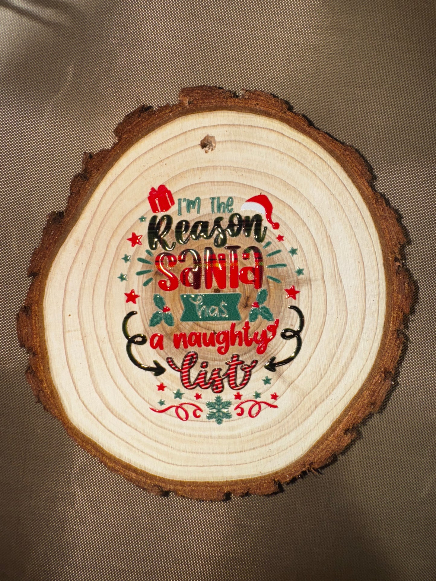 REASON SANTA HAS A NAUGHTY LIST ORNAMENT