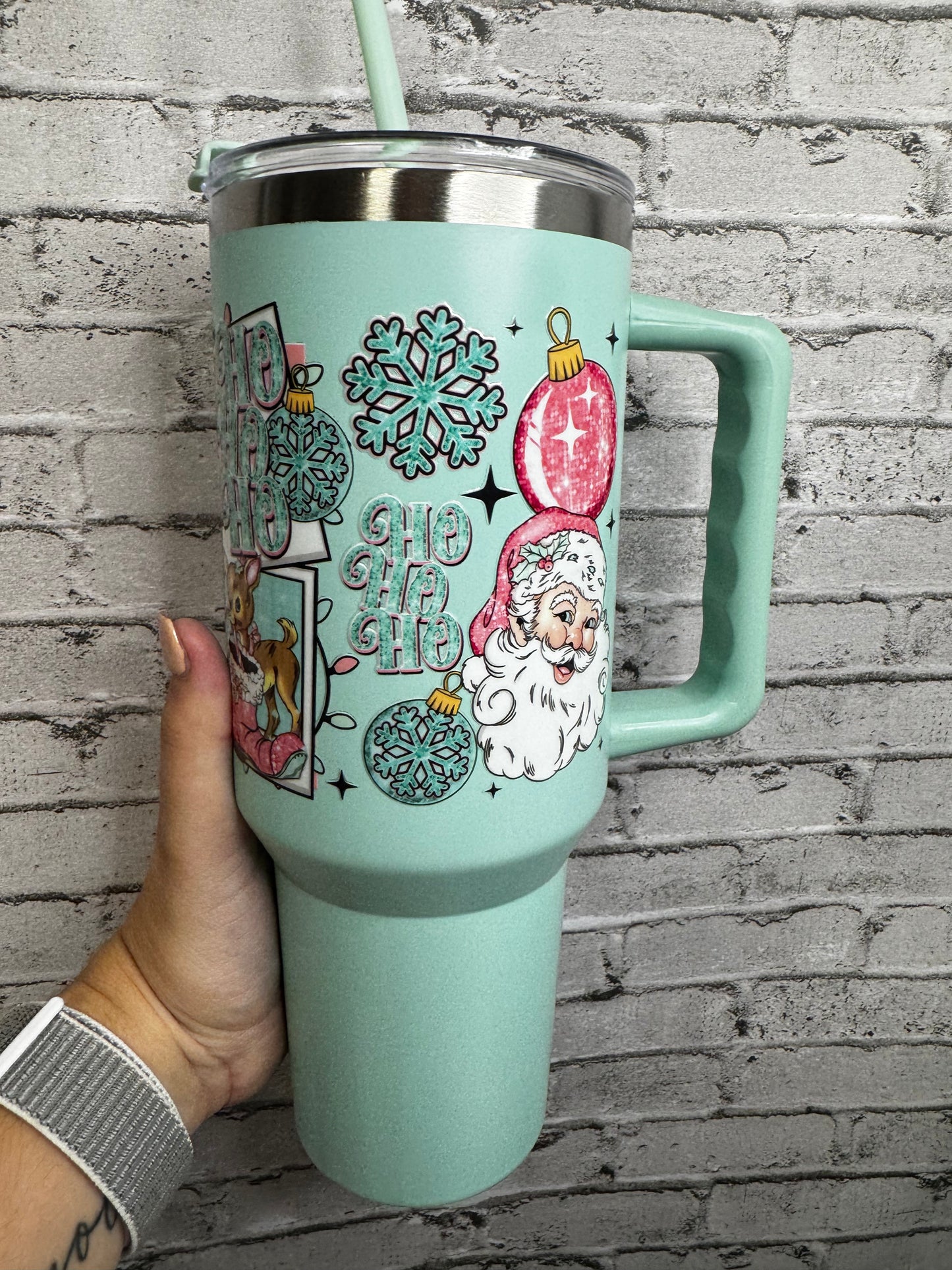 HO HO HO 40 OZ TUMBLER