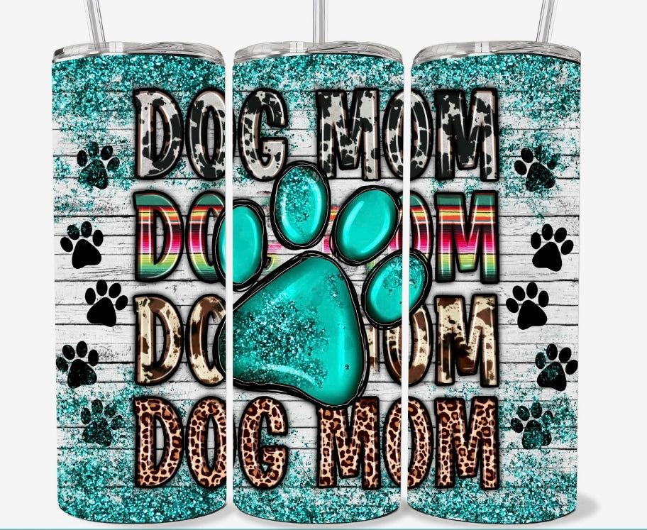 20 OZ DOG MOM PRINT TUMBLER