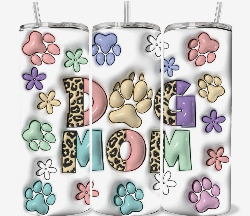 20 OZ CHEETAH DOG MOM 3-D TUMBLER