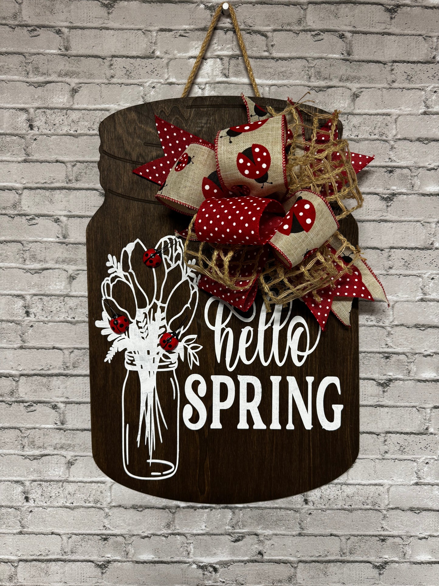 OH HELLO SPRING WOODEN DOOR HANGER