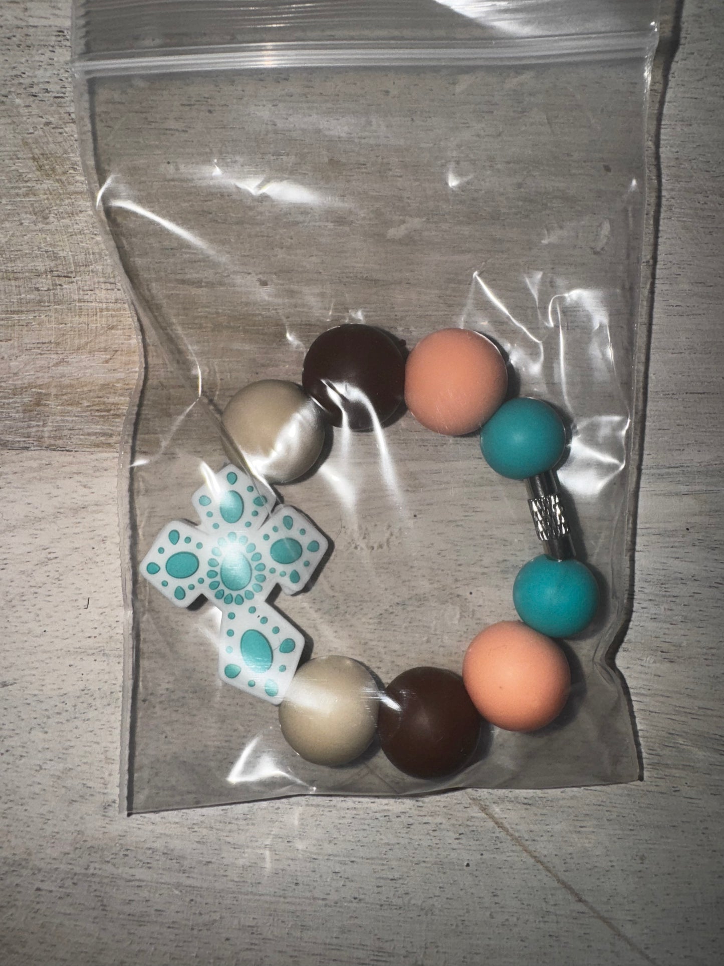 TEAL CROSS STANLEY CUP CHARM