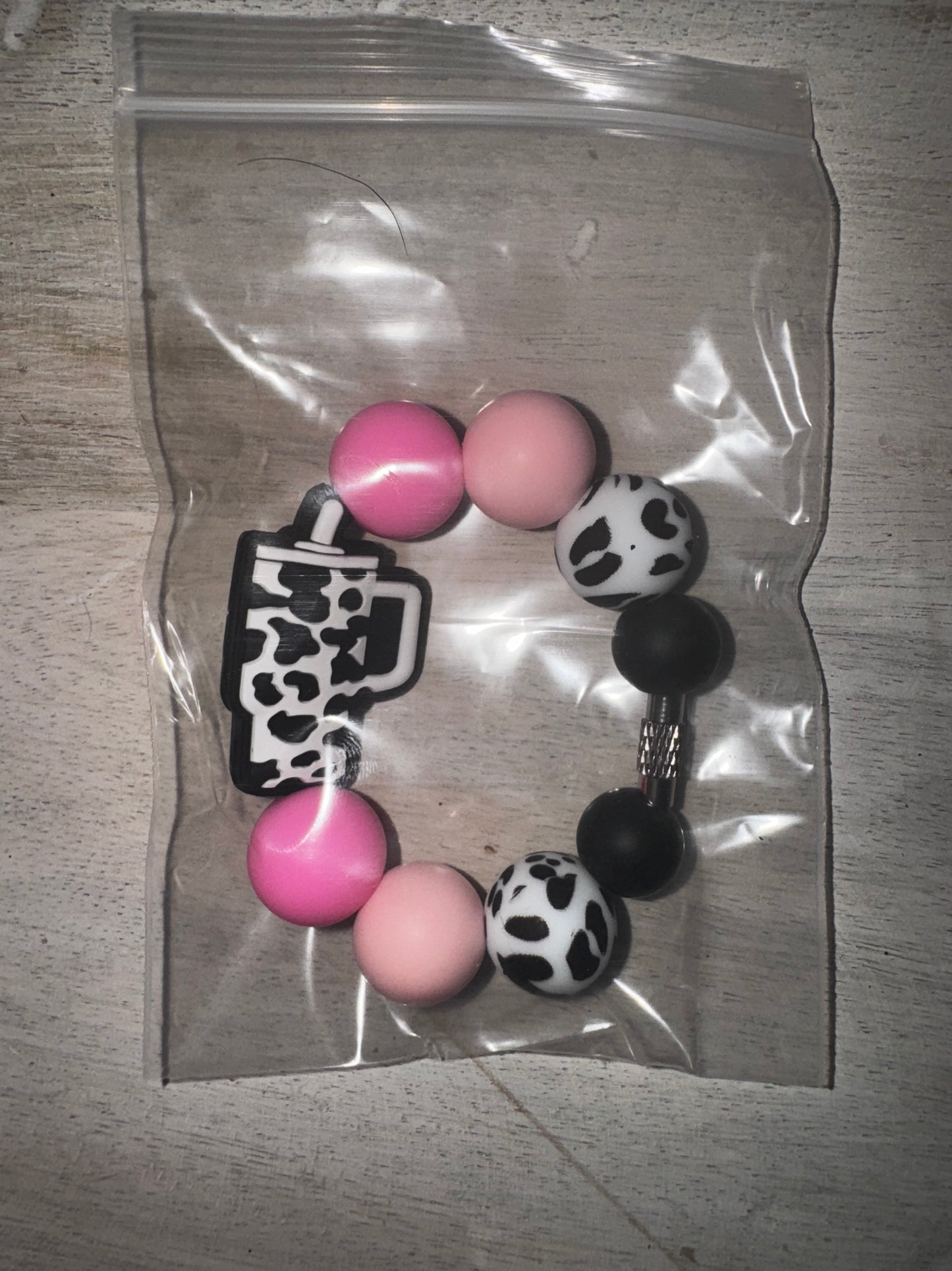 BLACK/WHITE COW STANLEY CUP CHARM