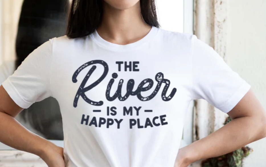 THE RIVER IS MY HAPPY PLACE T-SHIRT