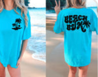 BEACH BUM (FRONT PATCH INCLUDED) T-SHIRT