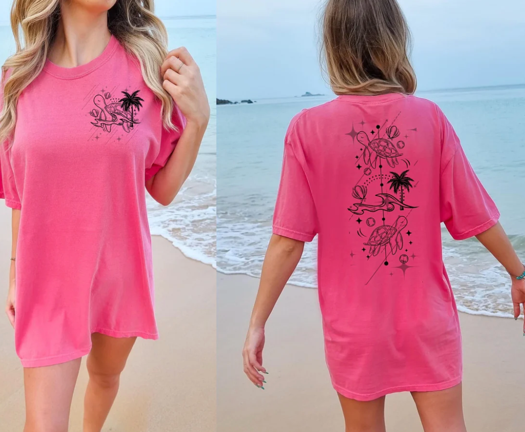 SEA TURTLE WITH POCKET T-SHIRT