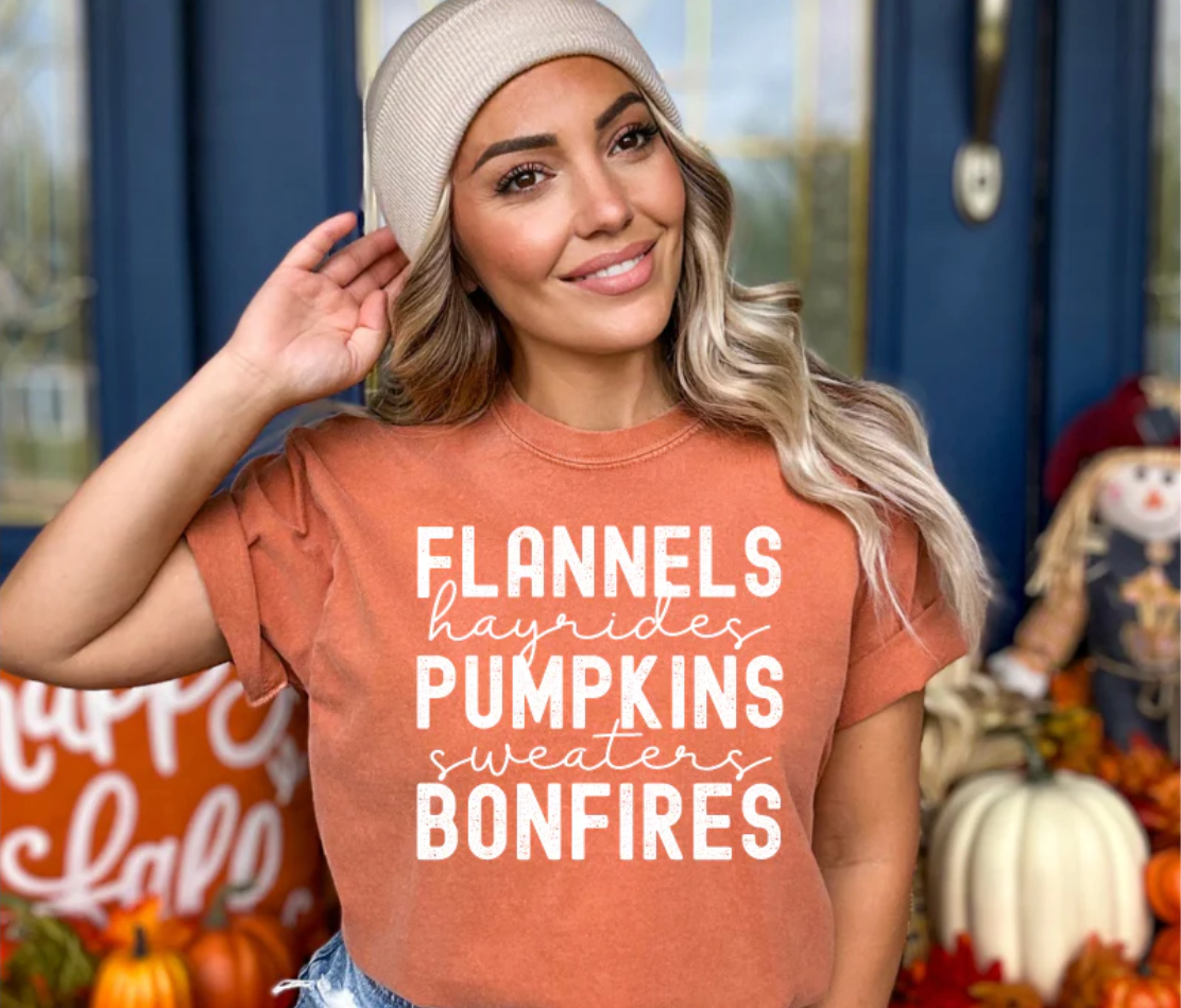FLANNELS HAYRIDES LEAVES T-SHIRT