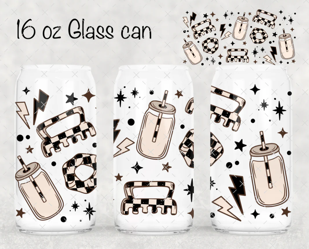 16 OZ GIRLY ESSENTIALS GLASS CUP