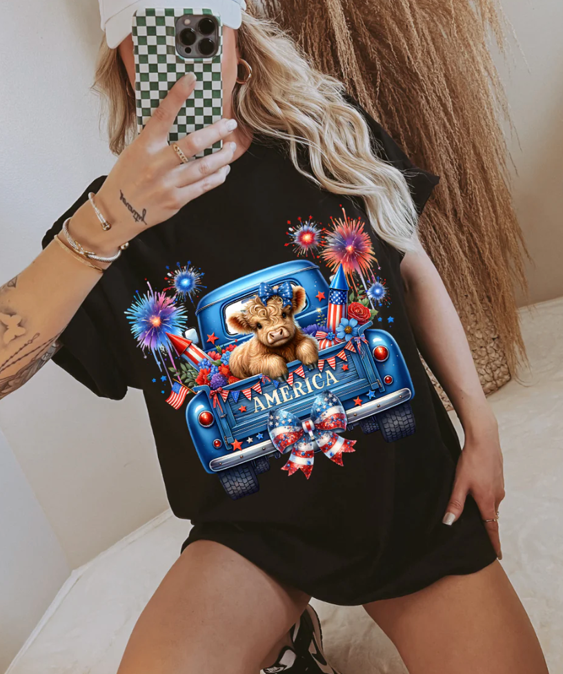 AMERICA TRUCK COW T-SHIRT