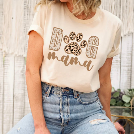 DOG MAMA CHEETAH T-SHIRT