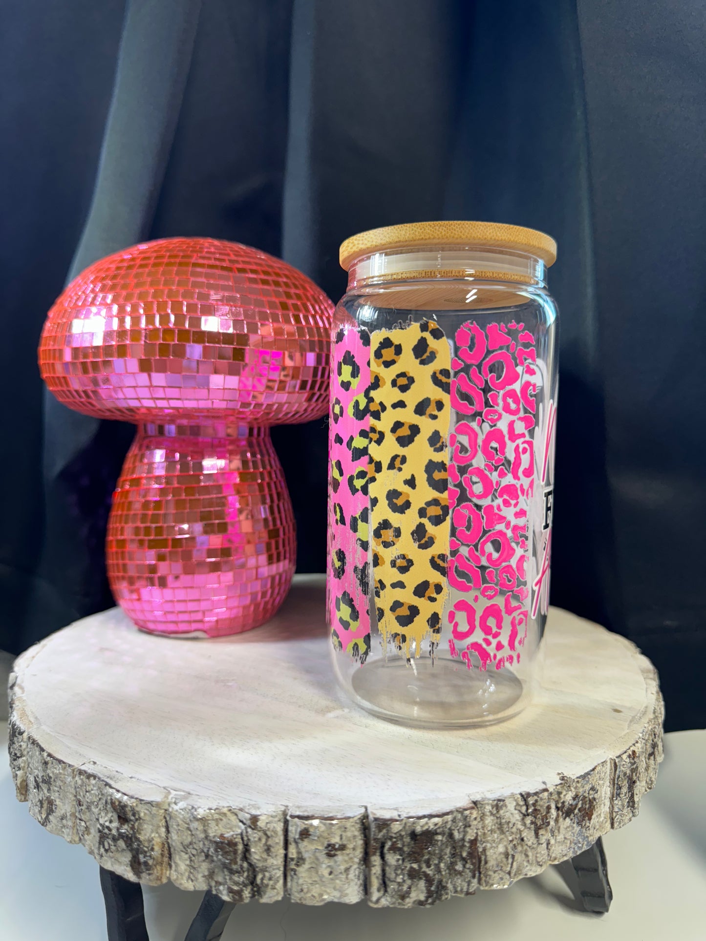 16 OZ BREAST CANCER NOBODY FIGHTS ALONE GLASS CUP