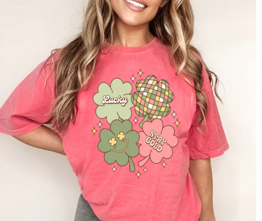 LUCKY STAY GOLD CLOVER DISCO T-SHIRT