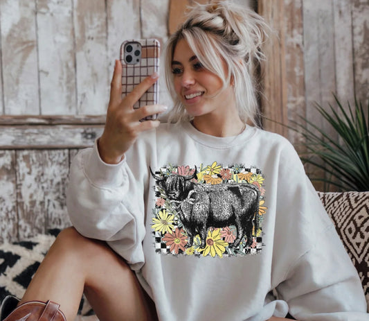 CHECKERED COW T-SHIRT