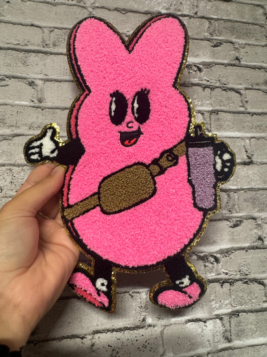 PINK PEEP CHENILLE PATCH T-SHIRT