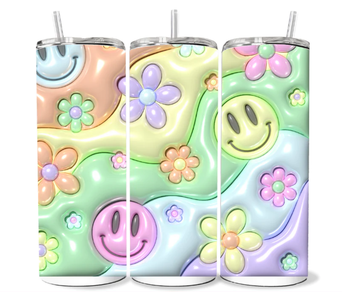 20 OZ PUFFY SMILEY TUMBLER