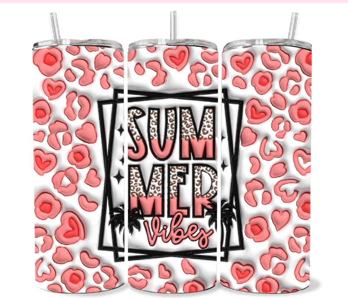 20 OZ SUMMER VIBES CHEETAH TUMBLER