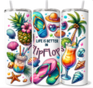 20 OZ LIFE IS BETTER IN FLIP FLOPS TUMBLER