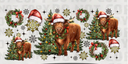 CHRISTMAS COW GLASS CUP