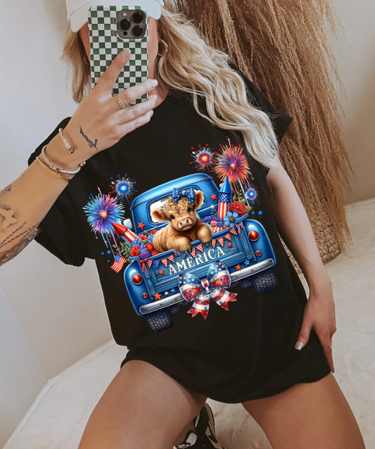 AMERICA TRUCK COW T-SHIRT